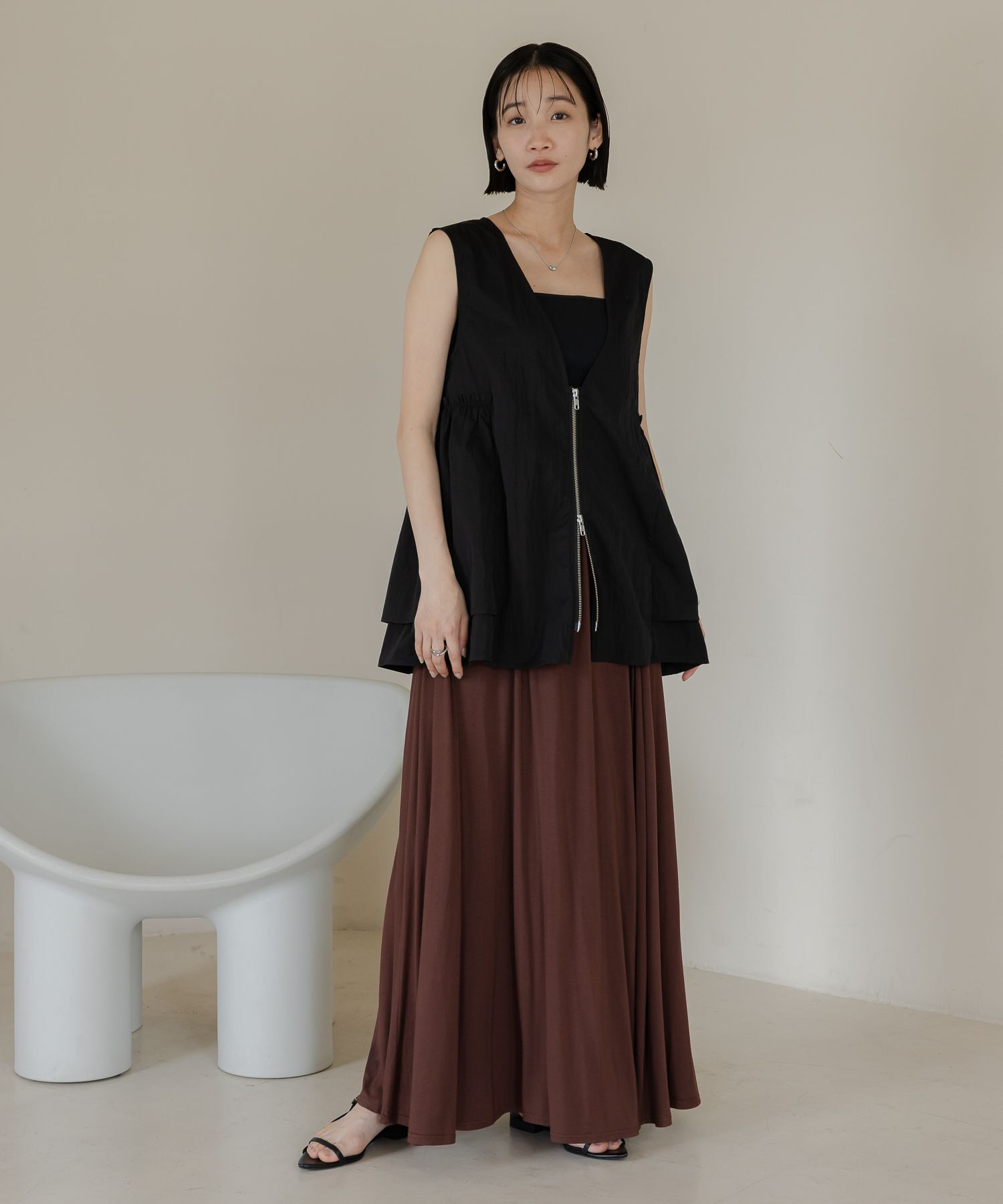 LOWRYS FARM「カットギャザーロングスカート」|スカート|