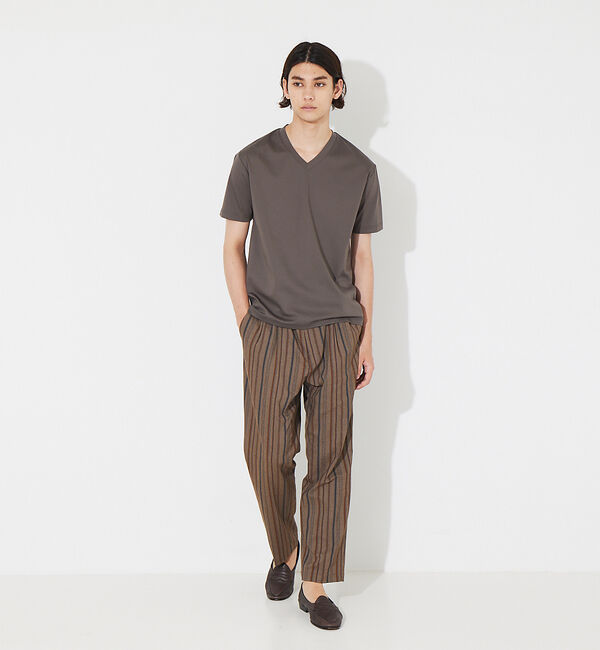 ABAHOUSE「コンパクト シルケット スムース Vネック Tシャツ」|Tシャツ・カットソー|