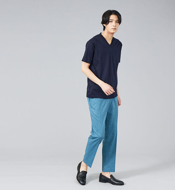 ABAHOUSE「コンパクト シルケット スムース Vネック Tシャツ」|Tシャツ・カットソー|