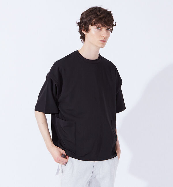 ABAHOUSE「【Comfortable】ダブルポケット ベスト / ノースリーブ Tシャツ」|ベスト・ジレ|ブラック