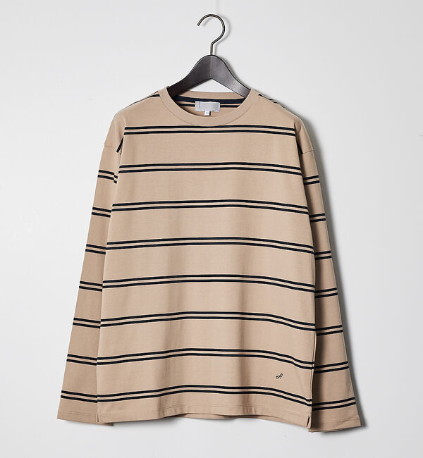 ABAHOUSE「ダブルライン ボーダー 長袖シャツ」|Tシャツ・カットソー|アンバー