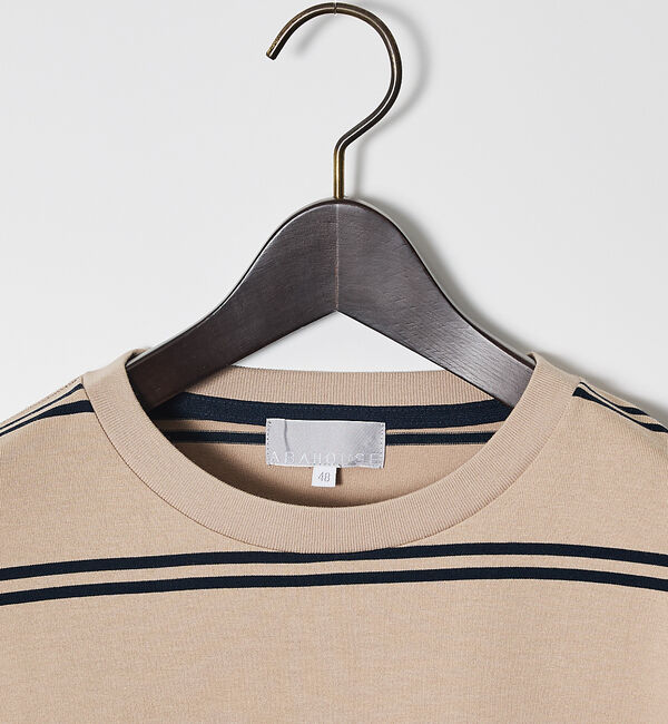 ABAHOUSE「ダブルライン ボーダー 長袖シャツ」|Tシャツ・カットソー|