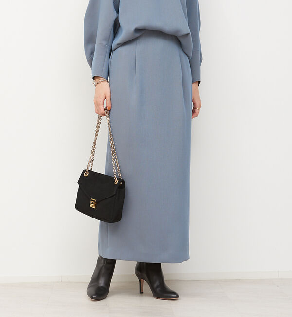 Rouge vif「ワンタックIラインスカート」|スカート|ブルーグレー