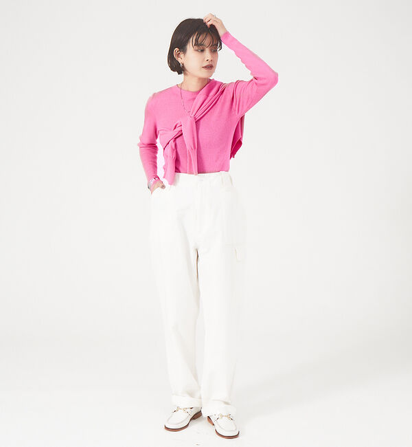 Rouge vif「【アンサンブル対応】SI混ドロップスリーブカーディガン」|カーディガン|