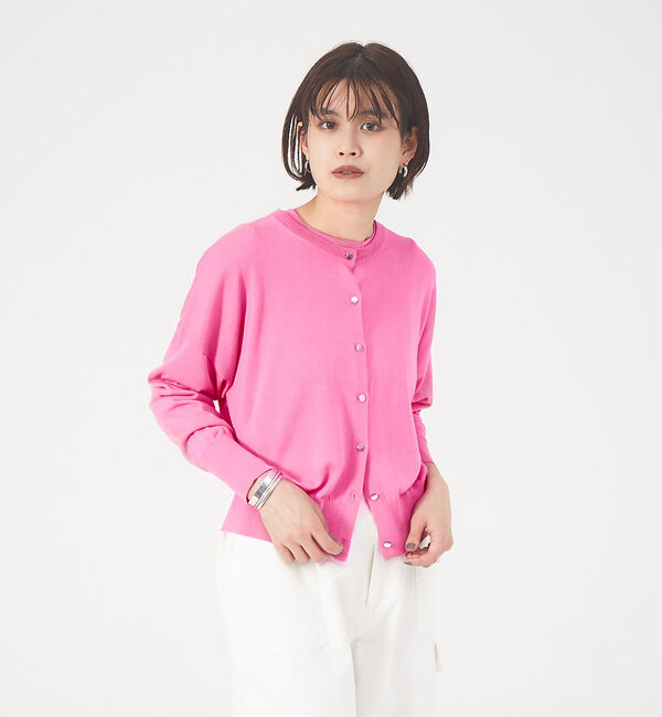 Rouge vif「【アンサンブル対応】SI混ドロップスリーブカーディガン」|カーディガン|