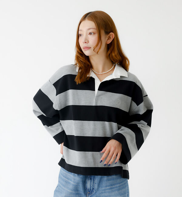 Rouge vif「【PARROTT CANVAS/パロットキャンバス】クロップド ワイド ラガーシ」|Tシャツ・カットソー|