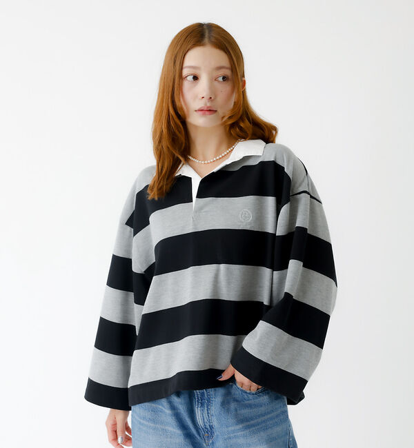 Rouge vif「【PARROTT CANVAS/パロットキャンバス】クロップド ワイド ラガーシ」|Tシャツ・カットソー|