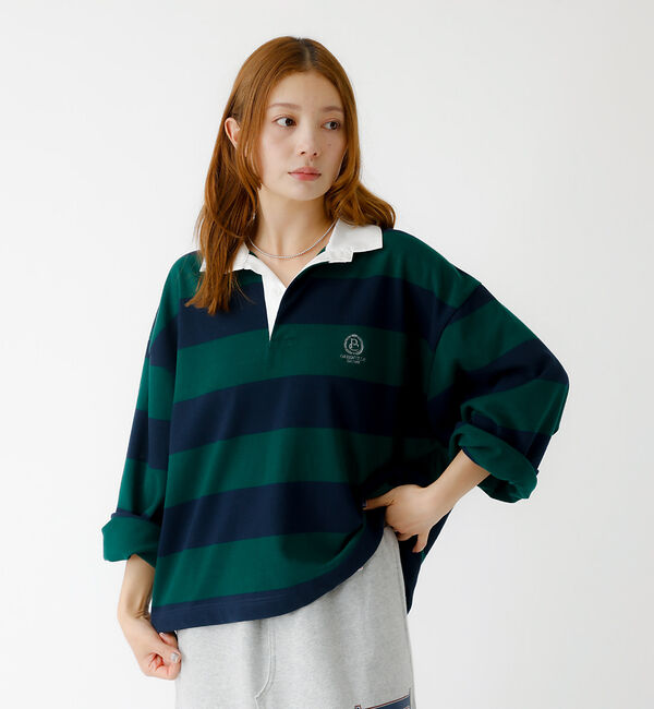 Rouge vif「【PARROTT CANVAS/パロットキャンバス】クロップド ワイド ラガーシ」|Tシャツ・カットソー|