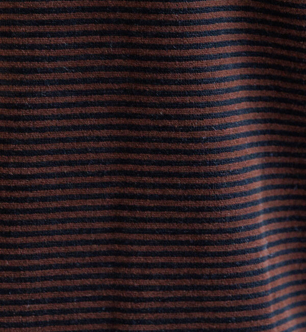 Rouge vif「【Le Melange/ル・メランジュ】ベロアボーダーTシャツ/#8541007」|Tシャツ・カットソー|