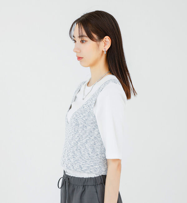 qualite「カスリヤーン畦ニットキャミソール」|キャミソール|