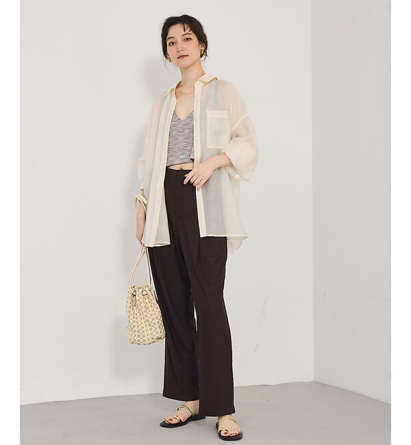 qualite「カスリヤーン畦ニットキャミソール」|キャミソール|