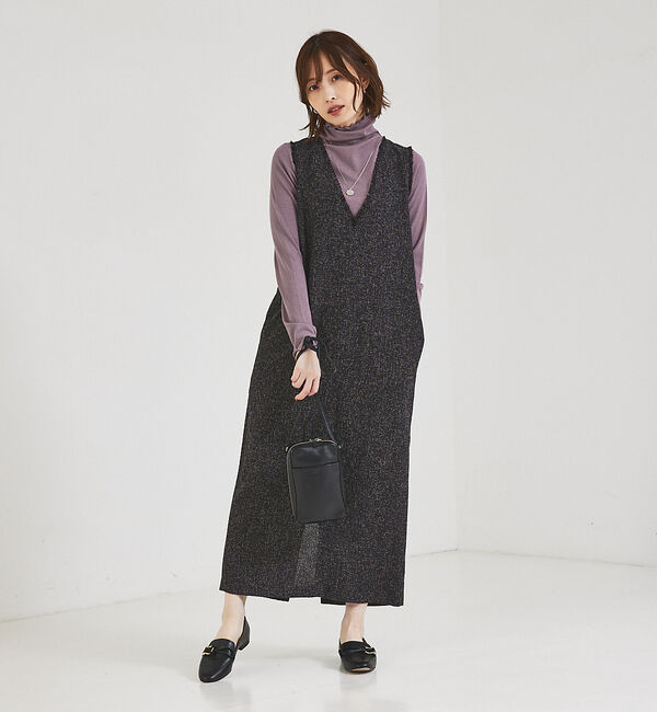 abahouse mavie「【大人のいちまんワンピ】ツイードジャンパースカート」|ジャンパースカート|