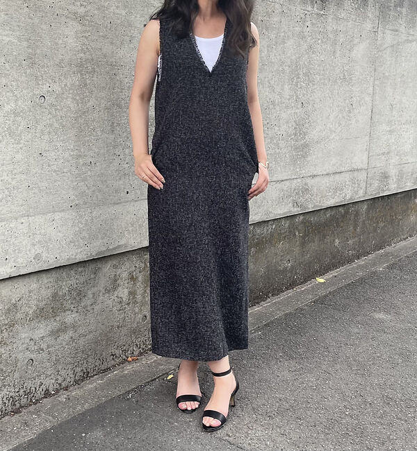 abahouse mavie「【大人のいちまんワンピ】ツイードジャンパースカート」|ジャンパースカート|