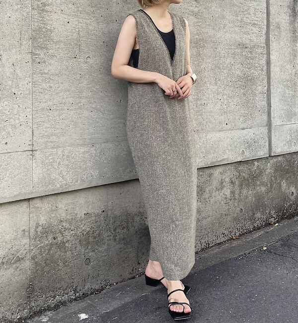 abahouse mavie「【大人のいちまんワンピ】ツイードジャンパースカート」|ジャンパースカート|