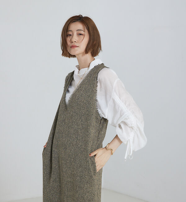 abahouse mavie「【大人のいちまんワンピ】ツイードジャンパースカート」|ジャンパースカート|