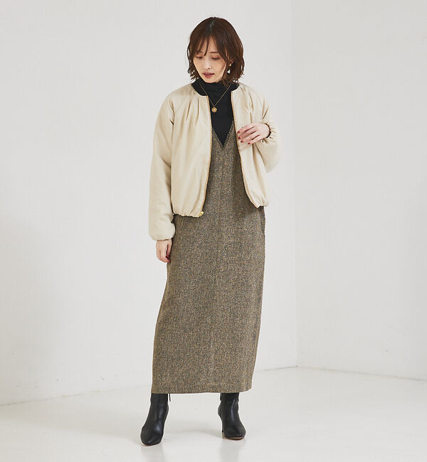 abahouse mavie「【大人のいちまんワンピ】ツイードジャンパースカート」|ジャンパースカート|