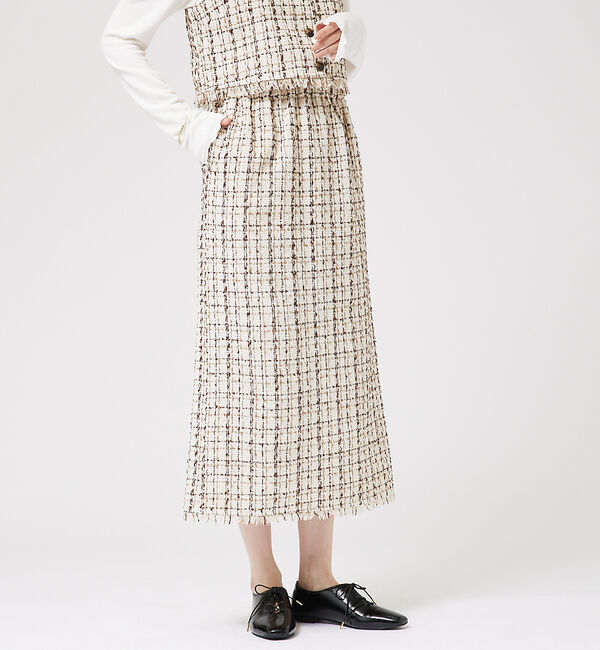 abahouse mavie「【セットアップ対応】ツィードタイトスカート」|スカート|