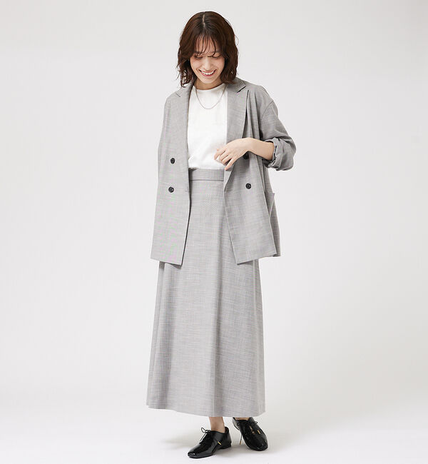 abahouse mavie「【セットアップ対応】メランジ調セミフレアースカート/リネンライクスカート」|スカート|