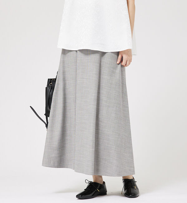 abahouse mavie「【セットアップ対応】メランジ調セミフレアースカート/リネンライクスカート」|スカート|