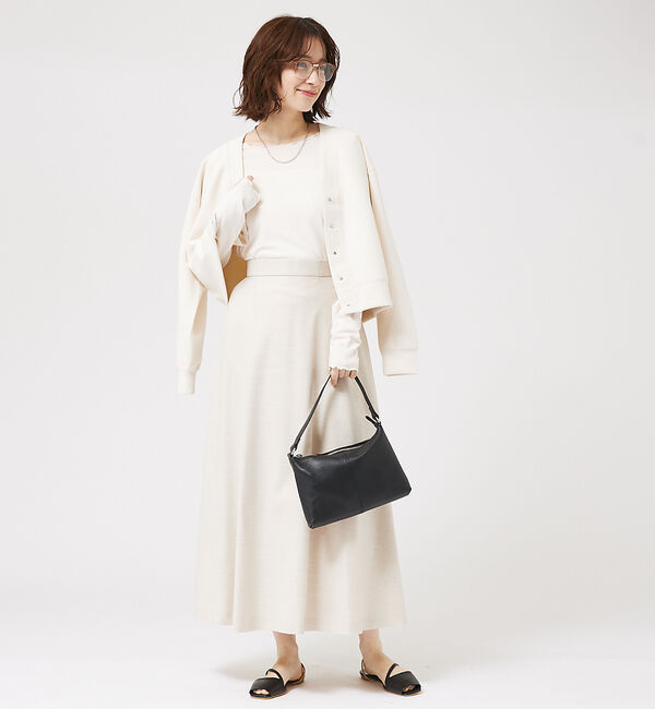 abahouse mavie「【セットアップ対応】メランジ調セミフレアースカート/リネンライクスカート」|スカート|