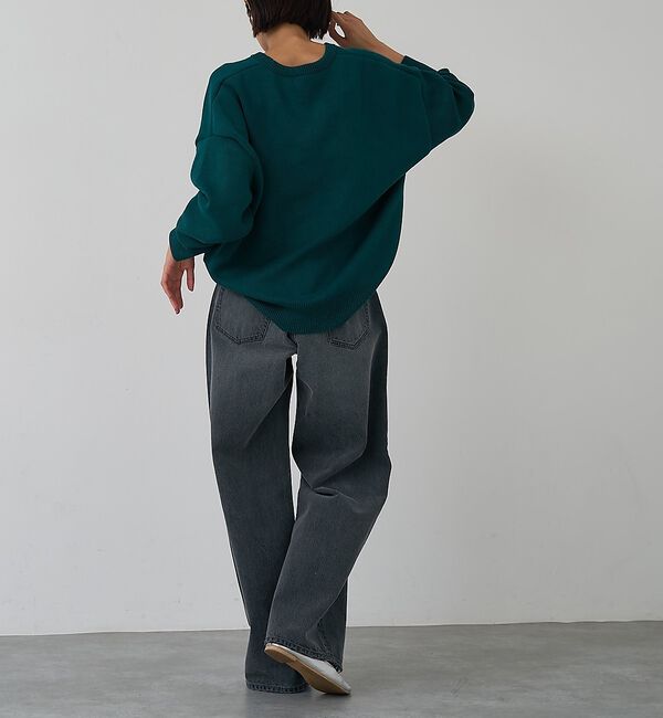 abahouse mavie「クロスウエストワイドデニム」|デニム|