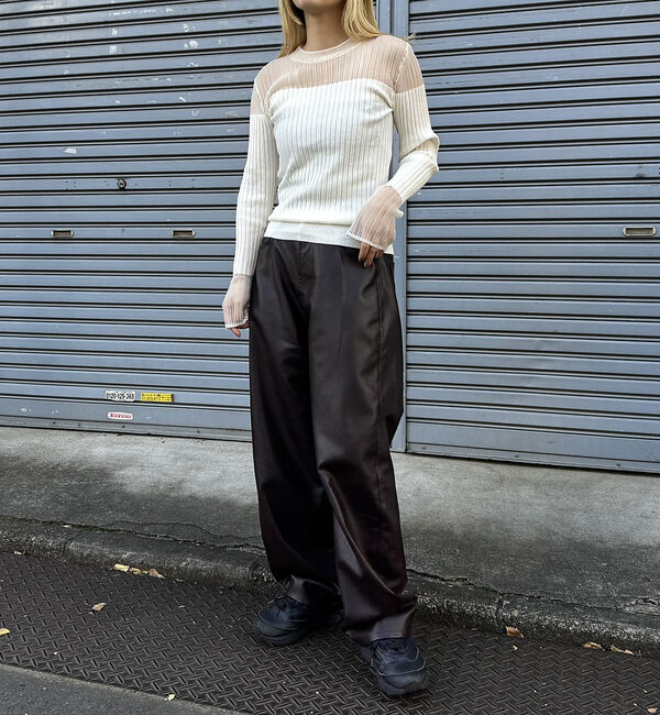 NOMINE「【iocus】シアーボーダーニット」|ニット・セーター|