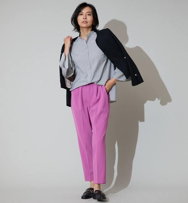 TIARA「パールアクセントツイードジャケット」|ノーカラージャケット|