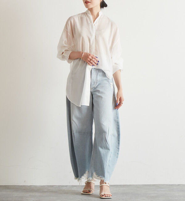Liesse「シアーノーカラービッグシャツ」|シャツ・ブラウス|