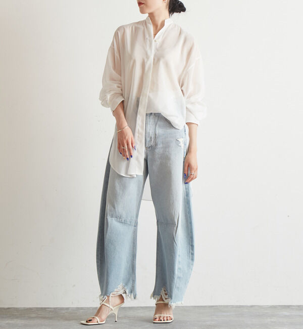 Liesse「シアーノーカラービッグシャツ」|シャツ・ブラウス|