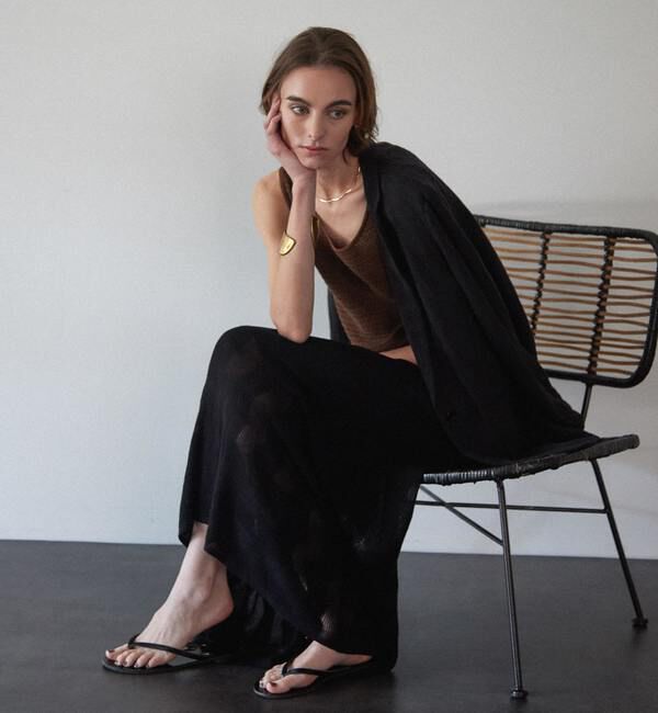 Liesse「透かし柄ニットフレアスカート」|スカート|