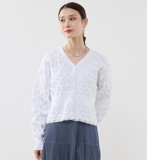 Soffitto「ポコポコ編み2WAYカーディガン」|カーディガン|ホワイト