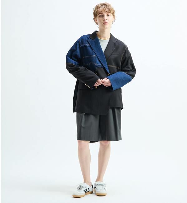 Soffitto「《別注》【AULA AILA/アウラ アイラ】CHECK DENIM COMBONATON JACKET」|テーラードジャケット|