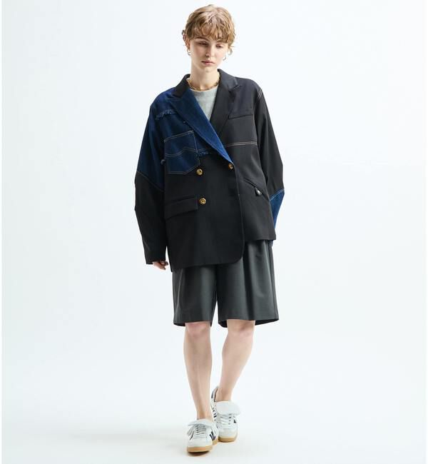 Soffitto「《別注》【AULA AILA/アウラ アイラ】CHECK DENIM COMBONATON JACKET」|テーラードジャケット|