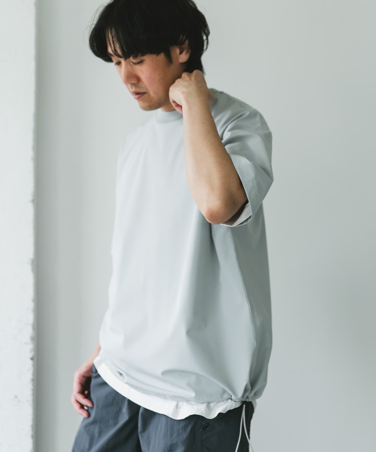 URBAN RESEARCH DOORS「『吸水速乾/UVカット/防シワ』ダブルクロス ストレッチプルオーバー」|Tシャツ・カットソー|