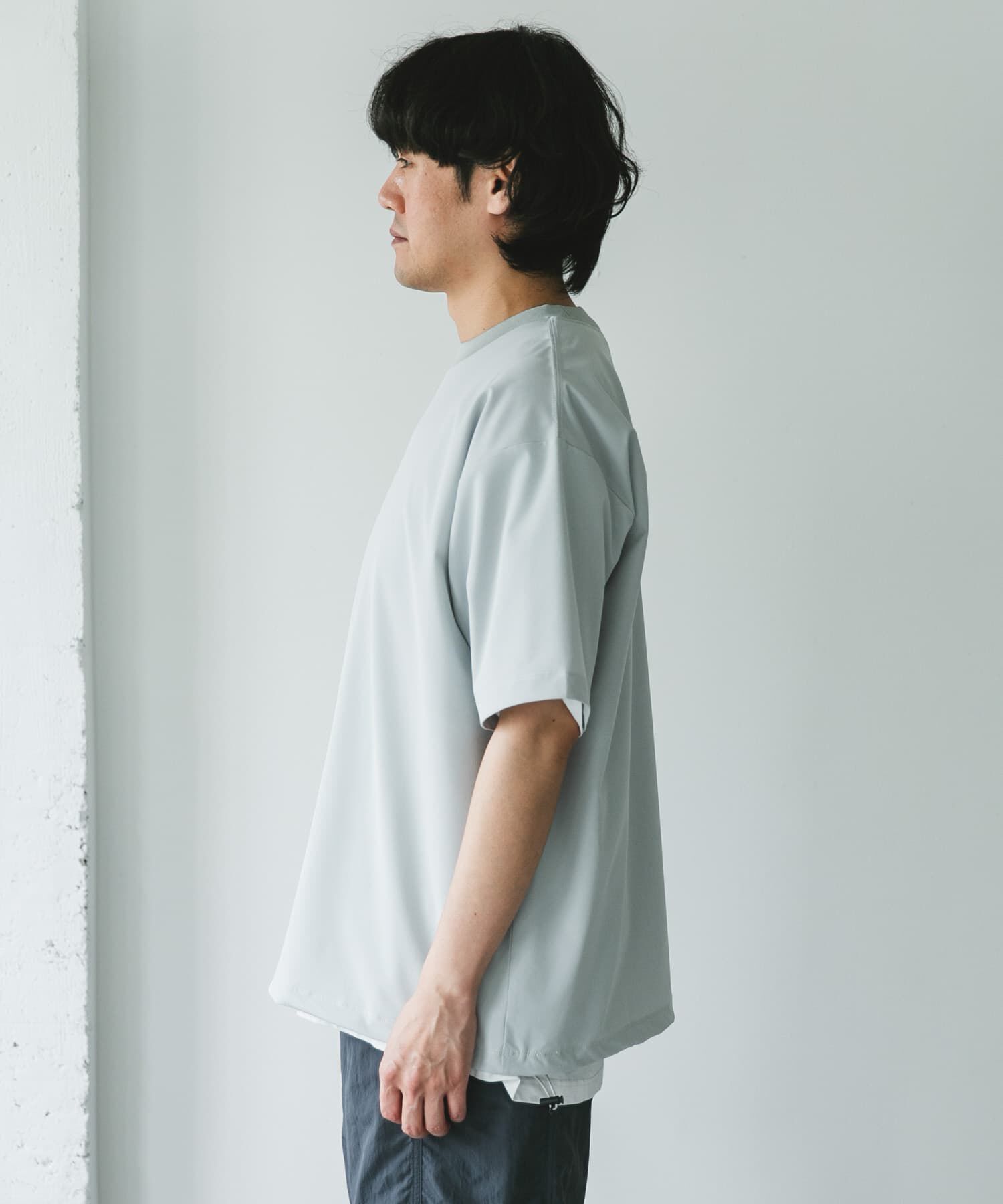 URBAN RESEARCH DOORS「『吸水速乾/UVカット/防シワ』ダブルクロス ストレッチプルオーバー」|Tシャツ・カットソー|
