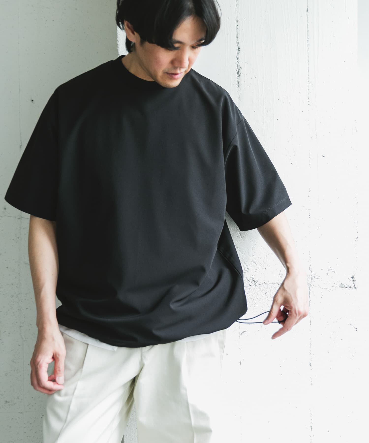 URBAN RESEARCH DOORS「『吸水速乾/UVカット/防シワ』ダブルクロス ストレッチプルオーバー」|Tシャツ・カットソー|