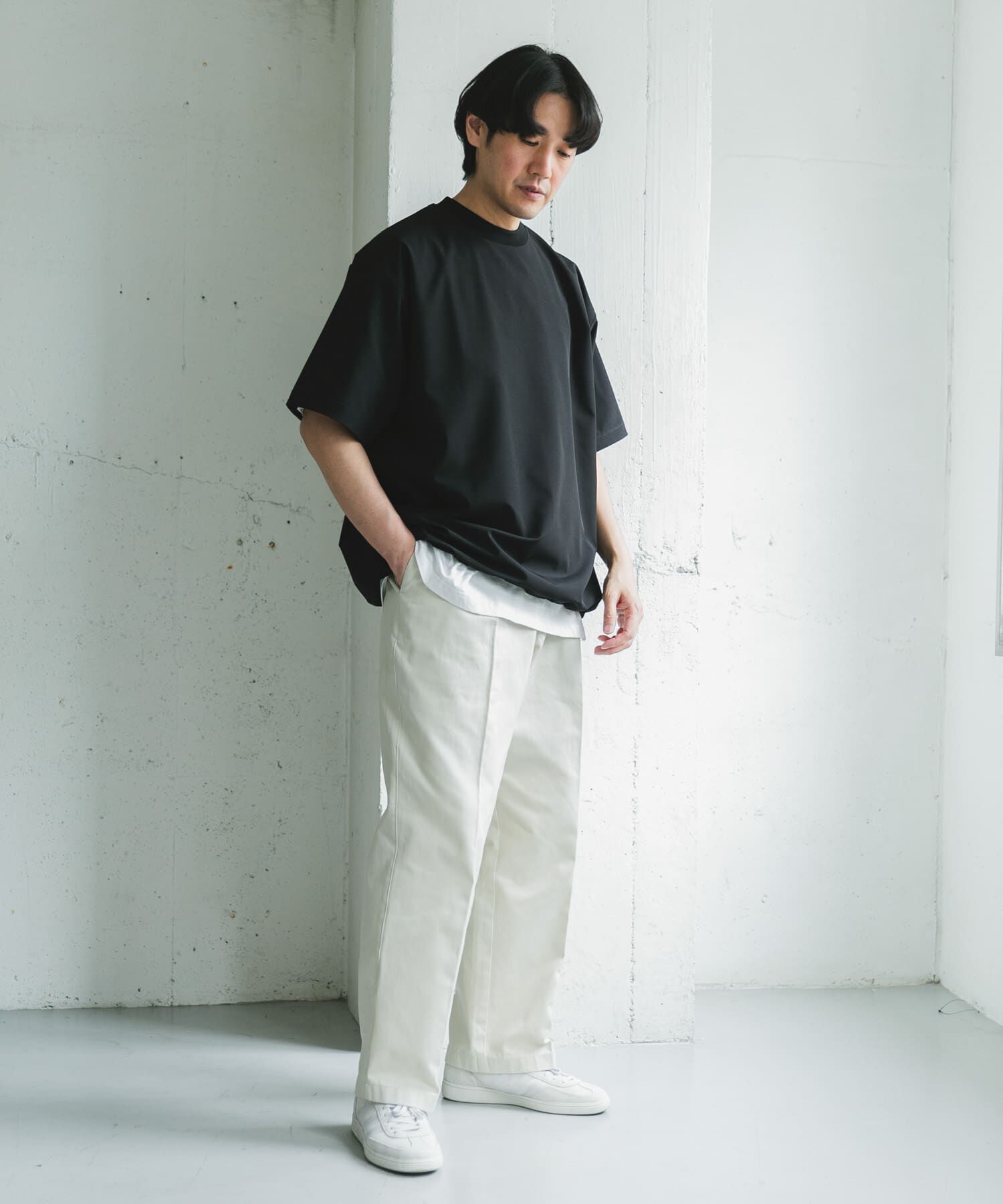 URBAN RESEARCH DOORS「『吸水速乾/UVカット/防シワ』ダブルクロス ストレッチプルオーバー」|Tシャツ・カットソー|