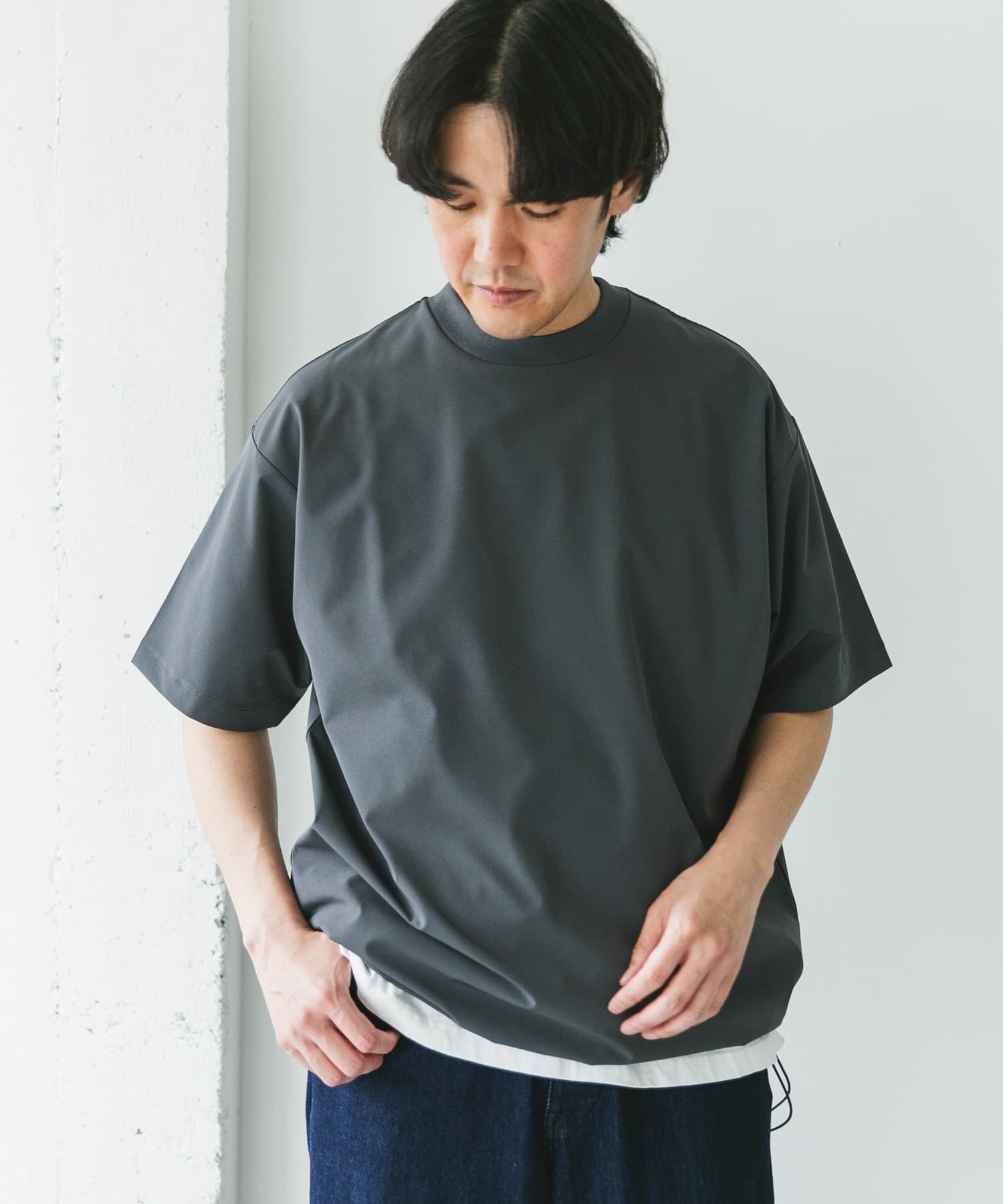 URBAN RESEARCH DOORS「『吸水速乾/UVカット/防シワ』ダブルクロス ストレッチプルオーバー」|Tシャツ・カットソー|