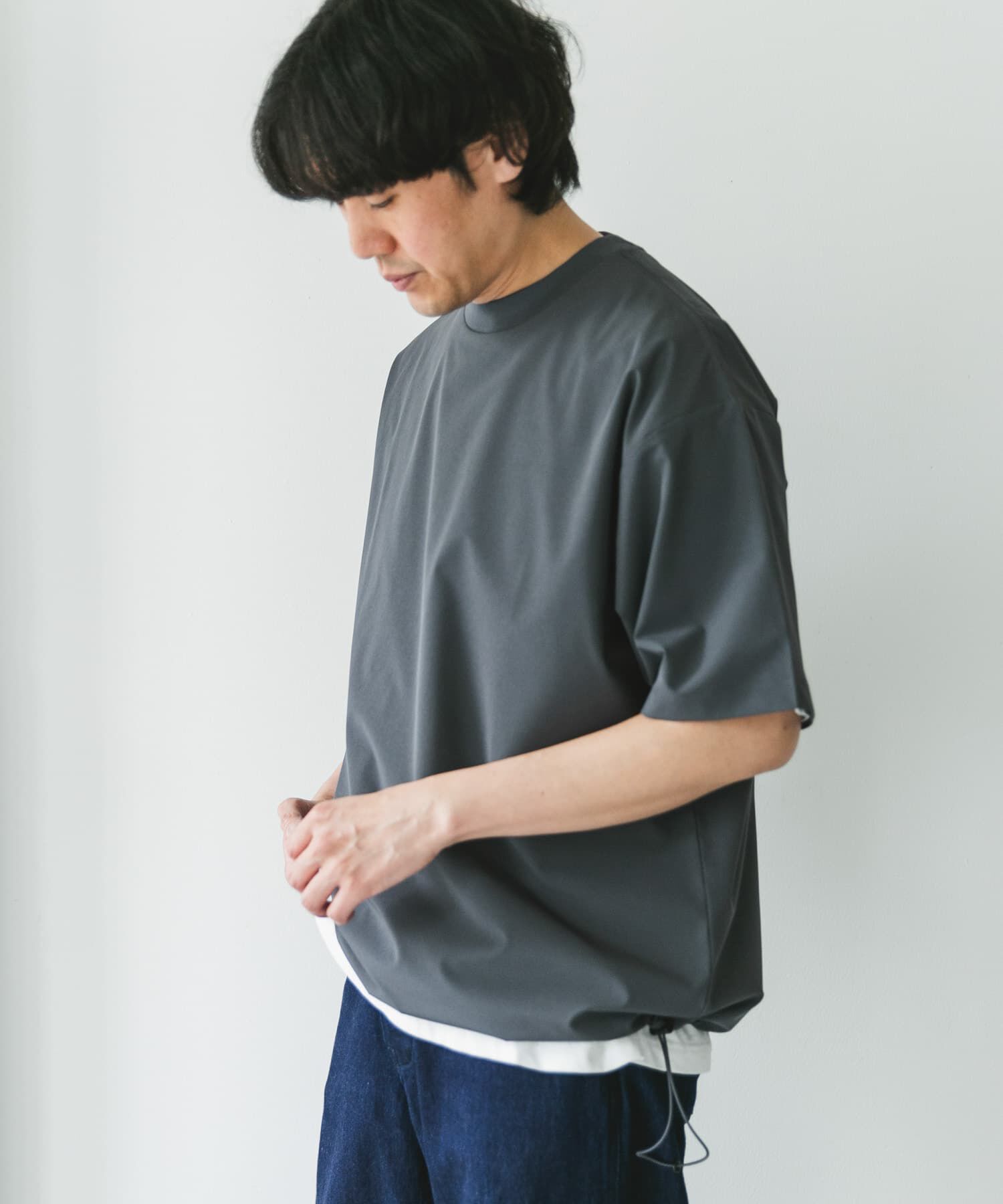 URBAN RESEARCH DOORS「『吸水速乾/UVカット/防シワ』ダブルクロス ストレッチプルオーバー」|Tシャツ・カットソー|