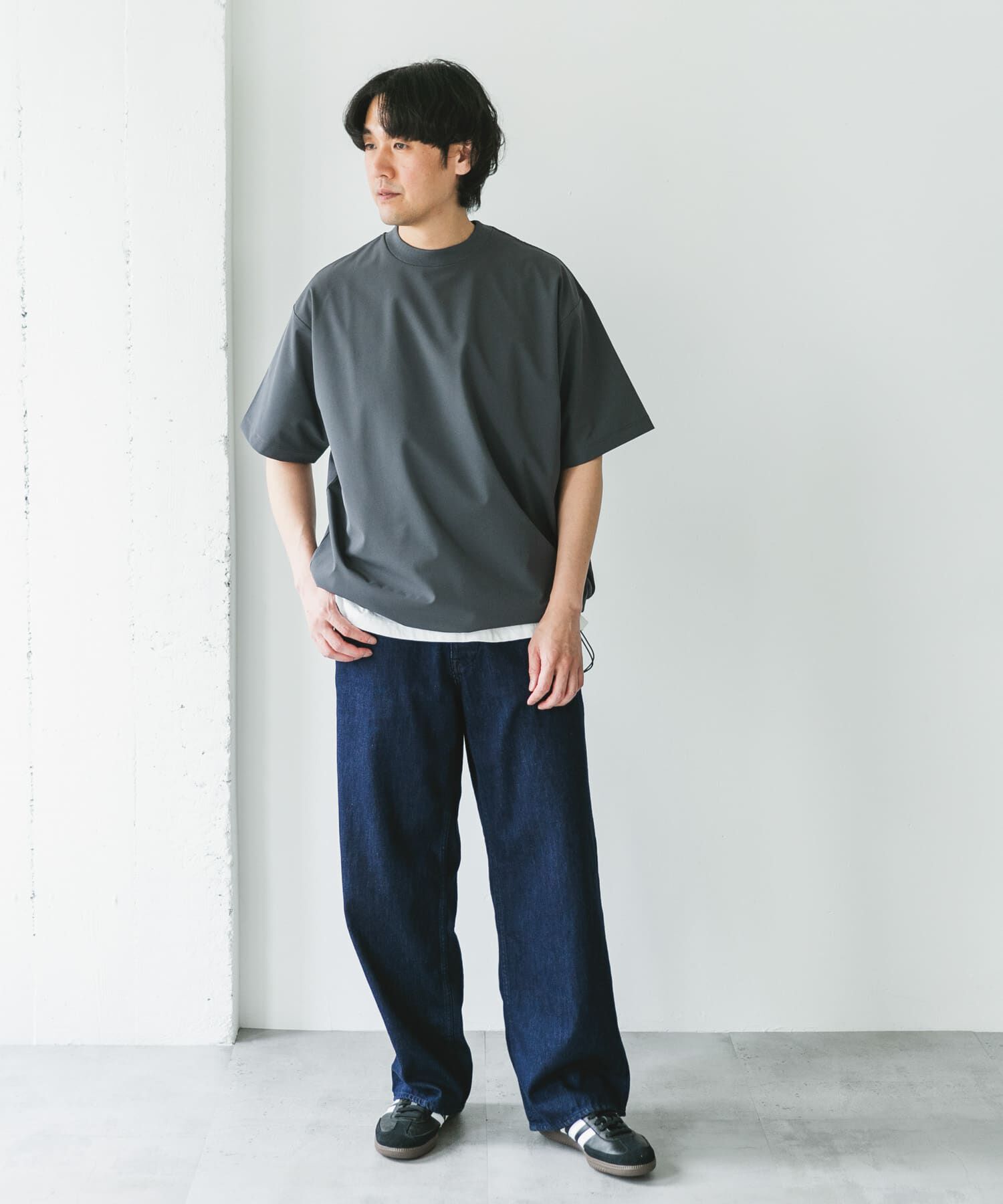 URBAN RESEARCH DOORS「『吸水速乾/UVカット/防シワ』ダブルクロス ストレッチプルオーバー」|Tシャツ・カットソー|