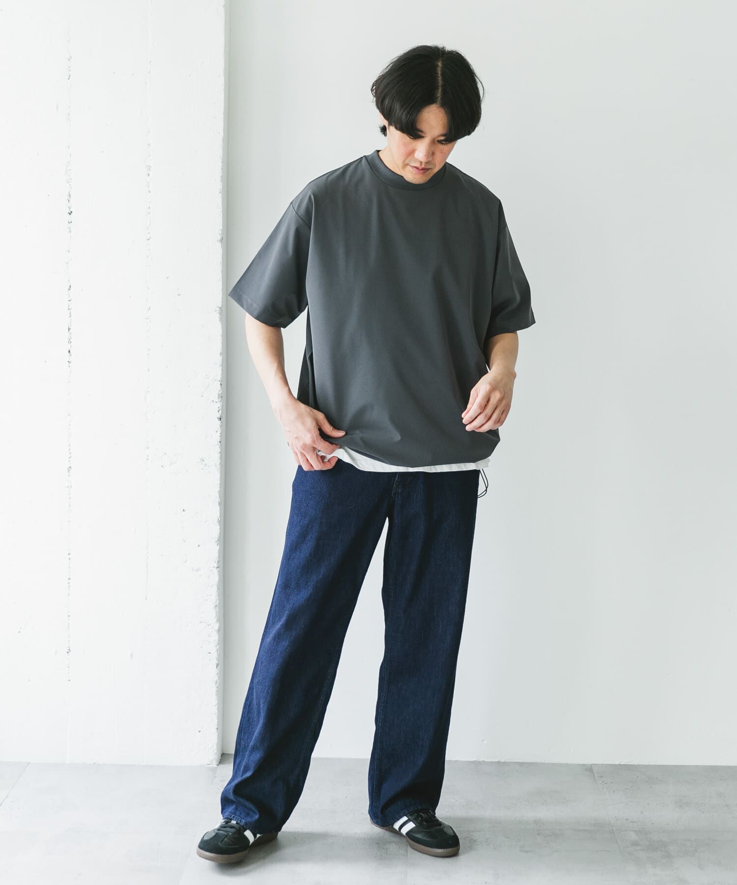 URBAN RESEARCH DOORS「『吸水速乾/UVカット/防シワ』ダブルクロス ストレッチプルオーバー」|Tシャツ・カットソー|