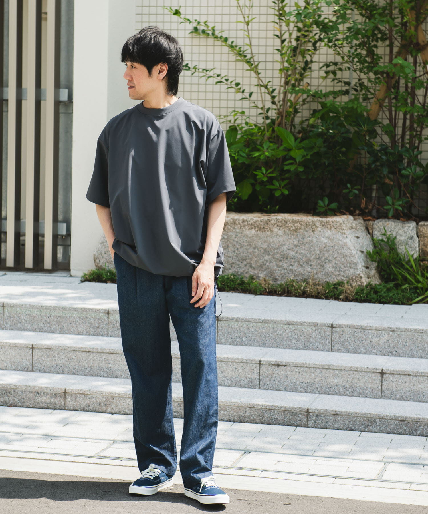 URBAN RESEARCH DOORS「『吸水速乾/UVカット/防シワ』ダブルクロス ストレッチプルオーバー」|Tシャツ・カットソー|
