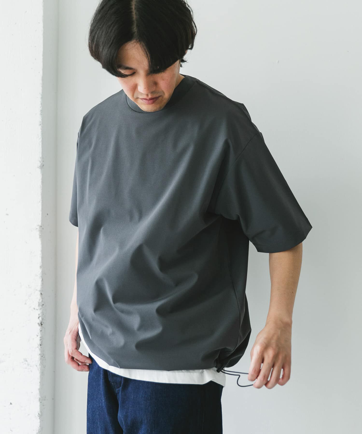 URBAN RESEARCH DOORS「『吸水速乾/UVカット/防シワ』ダブルクロス ストレッチプルオーバー」|Tシャツ・カットソー|