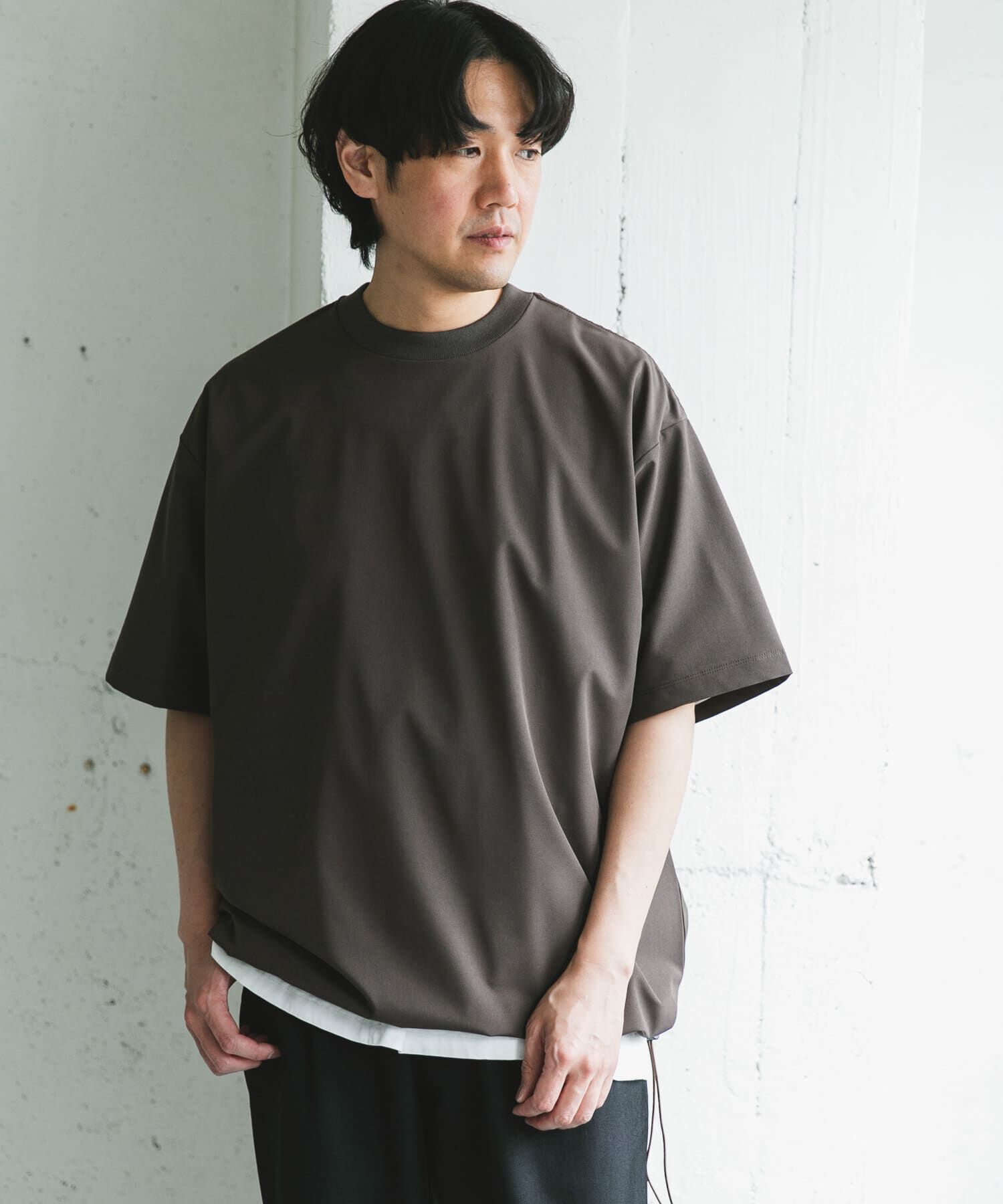 URBAN RESEARCH DOORS「『吸水速乾/UVカット/防シワ』ダブルクロス ストレッチプルオーバー」|Tシャツ・カットソー|