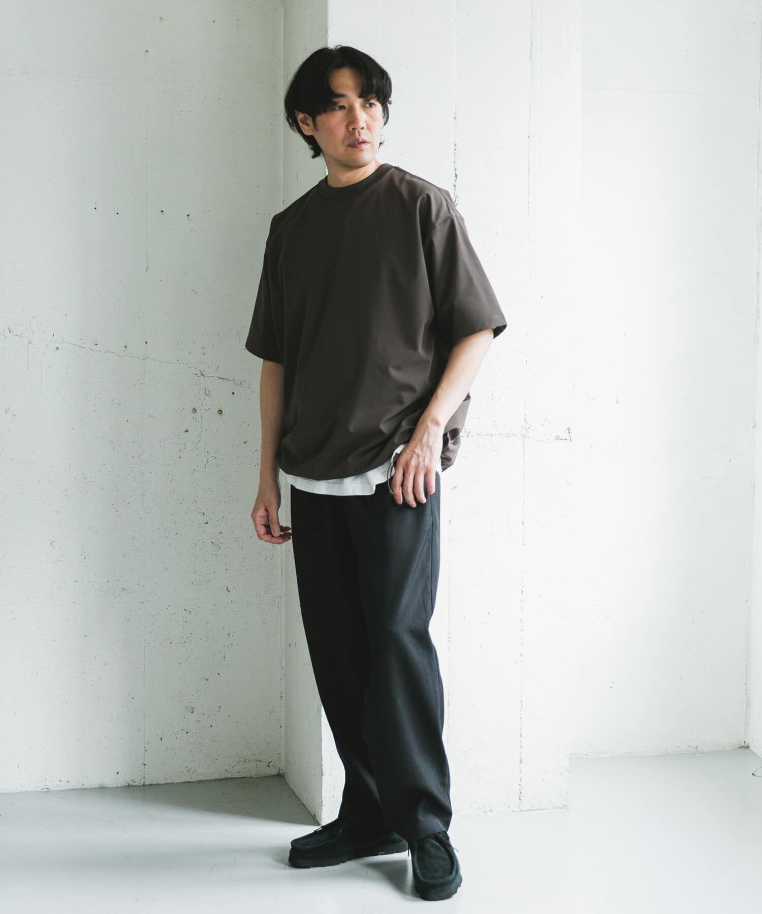 URBAN RESEARCH DOORS「『吸水速乾/UVカット/防シワ』ダブルクロス ストレッチプルオーバー」|Tシャツ・カットソー|