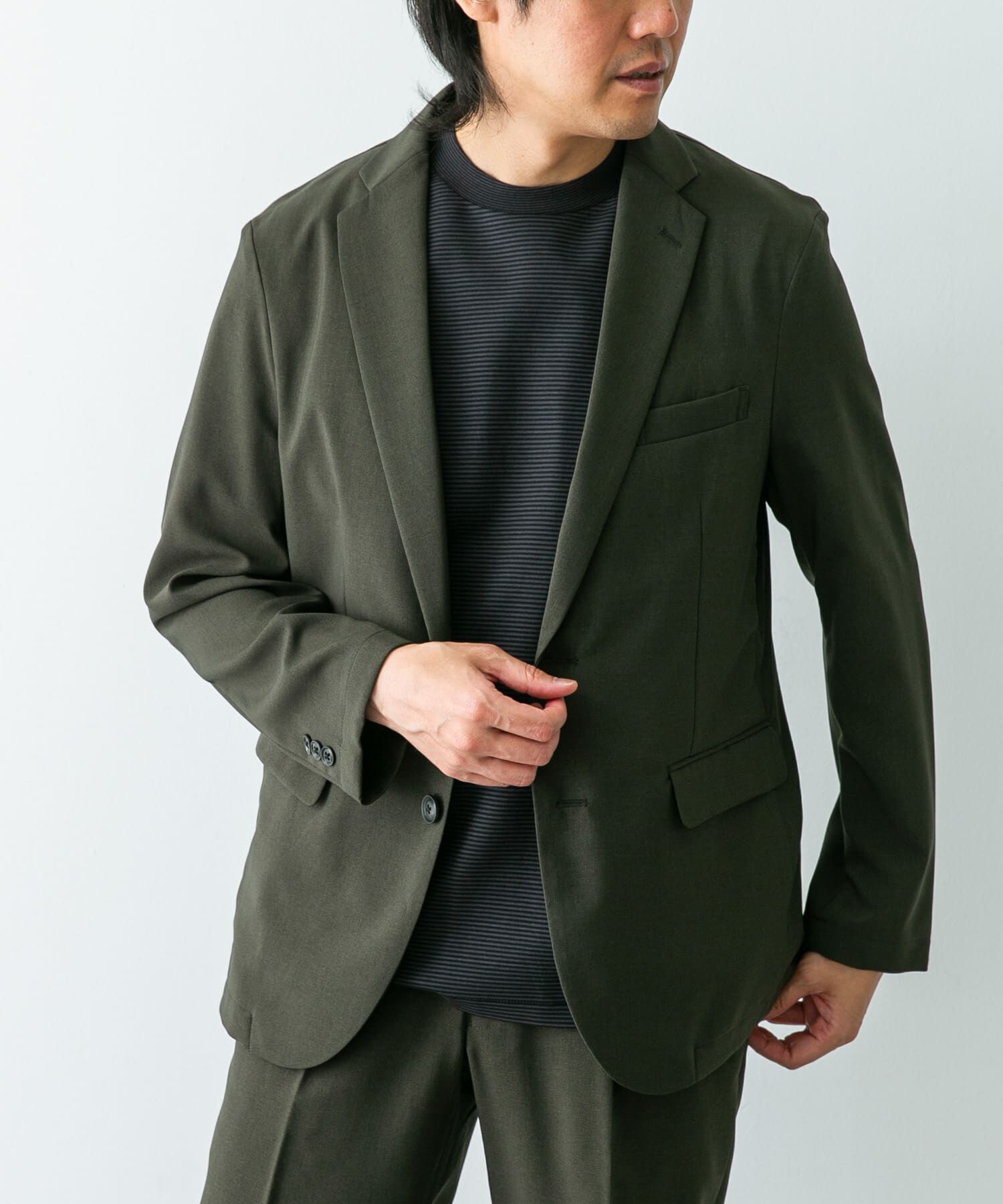 URBAN RESEARCH DOORS「『イージーケア』LIFE STYLE TAILOR　メランジトロストレッチジャケット」|その他|カーキ