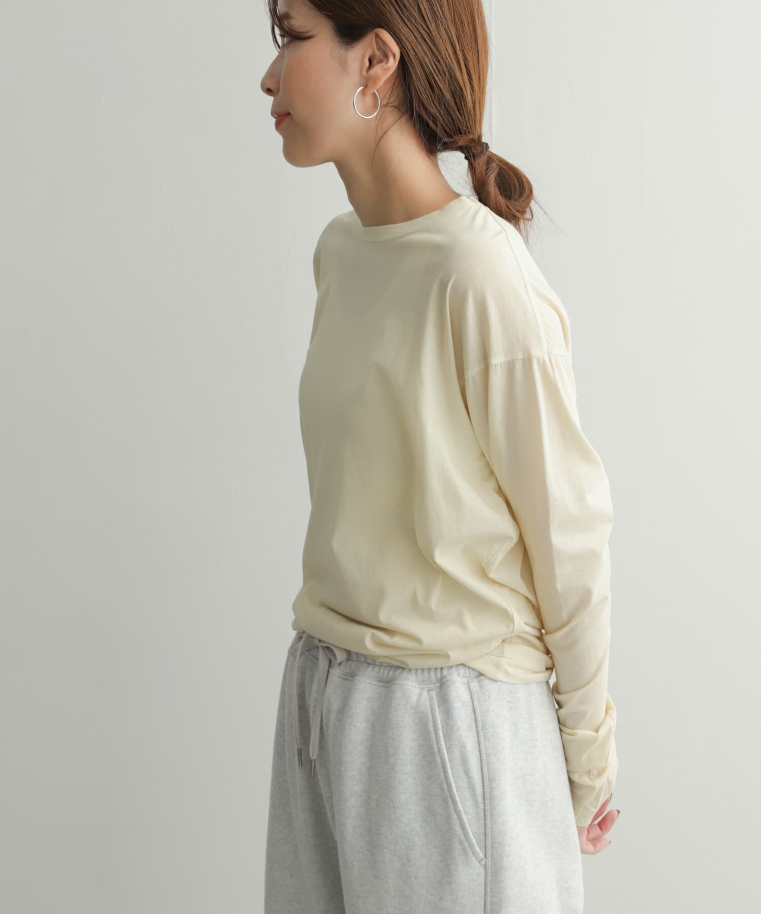 URBAN RESEARCH DOORS「『別注』unfil&times;DOORS　high twist cotton L/S t-shirts」|Tシャツ・カットソー|