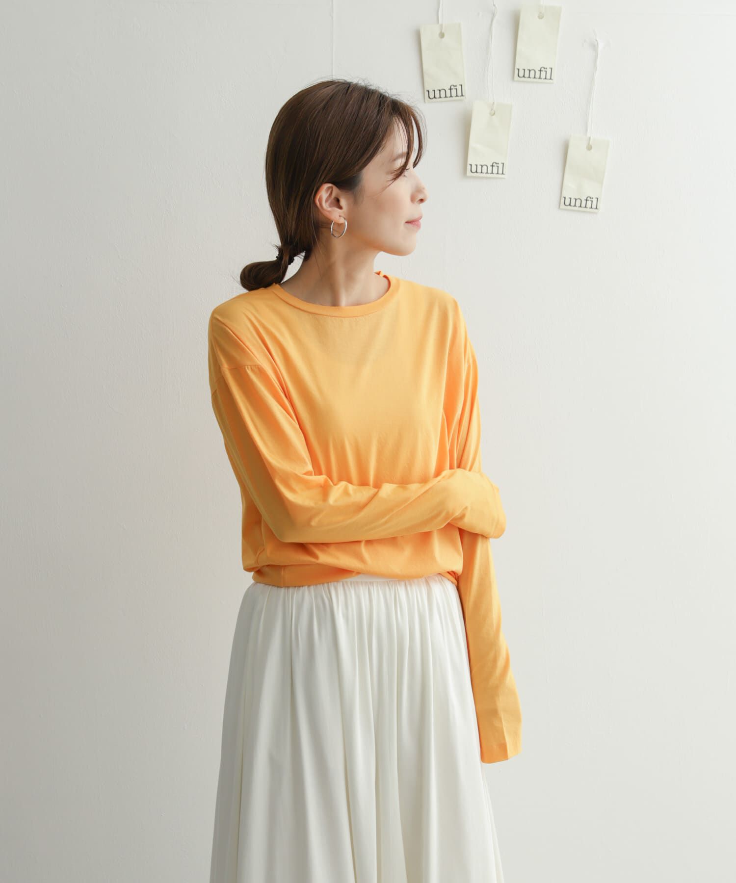 URBAN RESEARCH DOORS「『別注』unfil&times;DOORS　high twist cotton L/S t-shirts」|Tシャツ・カットソー|