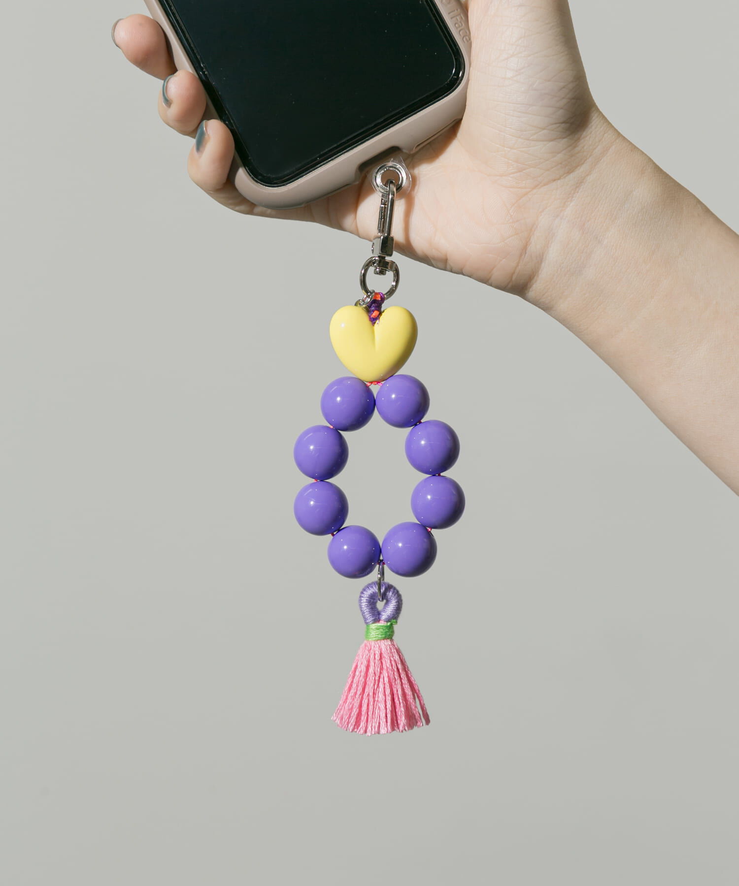 SMELLY「カラーボールタッセルキーチェーン」|チャーム・キーホルダー|パープル