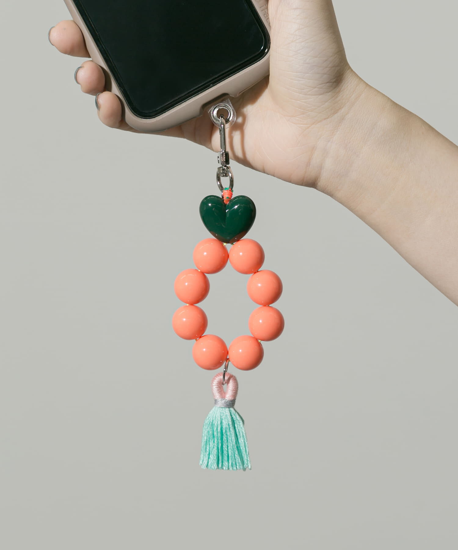 SMELLY「カラーボールタッセルキーチェーン」|チャーム・キーホルダー|オレンジ